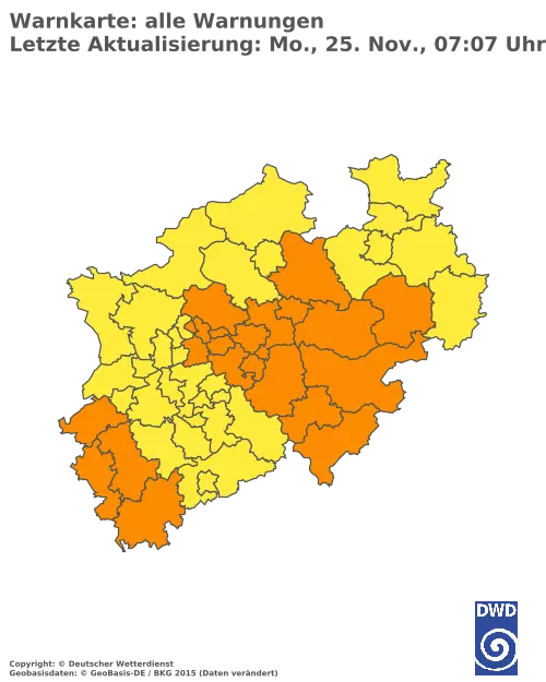 Aktuelle Wetterwarnungen für  Mettmann