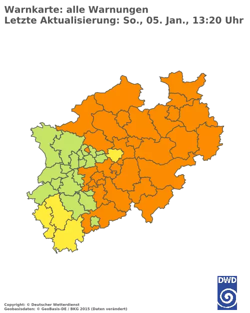 Aktuelle Wetterwarnungen für  Mettmann