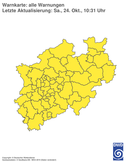 Aktuelle Warnkarte: Nordrhein-Westfalen